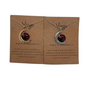 Virgo Horoscope Zodiac Pendant Necklaces Gold & Silver Toned Adj Chain 19-21 In